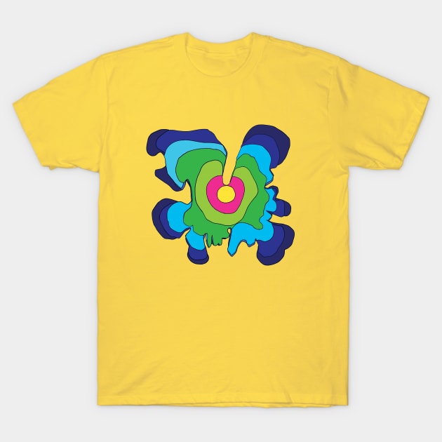 Trippy Rainbow Tree Rings T-Shirt by Ciara Shortall Art